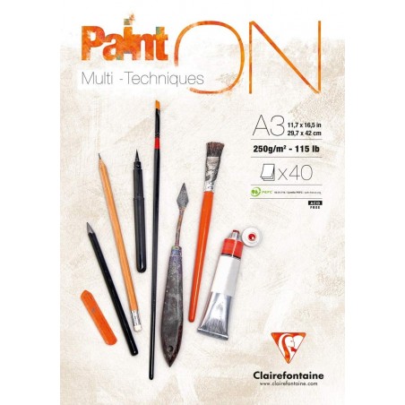 photo-Bloc - A3 - Multi techniques - 30 feuilles - 250g - Clairefontaine - Paint On