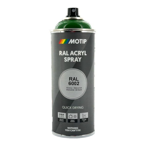 photo-Bombe de peinture - Vert - RAL 6002 - Brillant - Acrylique - Tous supports - MoTip - 400ml