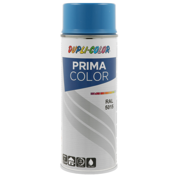 photo-Bombe de peinture acrylique - Bleu ciel - RAL 5015 - Brillant - Tous supports - Prima Color - 400ml