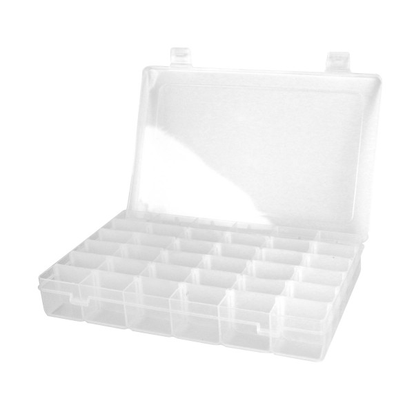 photo-Boite en plastique - Pour ranger les perles - 36 cases - 27,5 x 17,5 x 4 cm