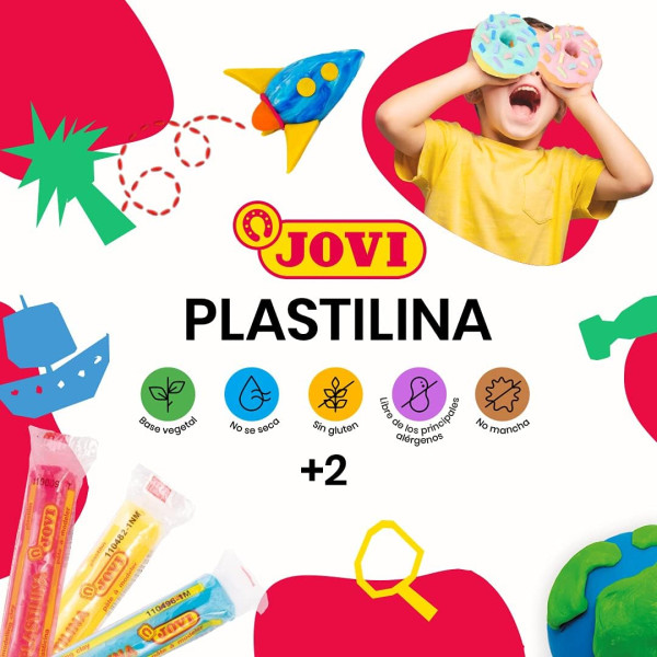Pâte à modeler - Enfant dès 2 ans - 10 bâtonnets - Plastilina - Jovi