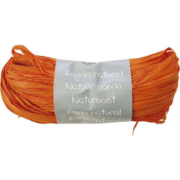 photo-Raphia - Orange - Emballage cadeau - Loisirs créatifs - DIY - 1m50 - Clairefontaine