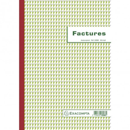 photo-Facturier - A4 - Autocopiant - Tripli - 50 feuilles - Manifold - Exacompta - 3288E