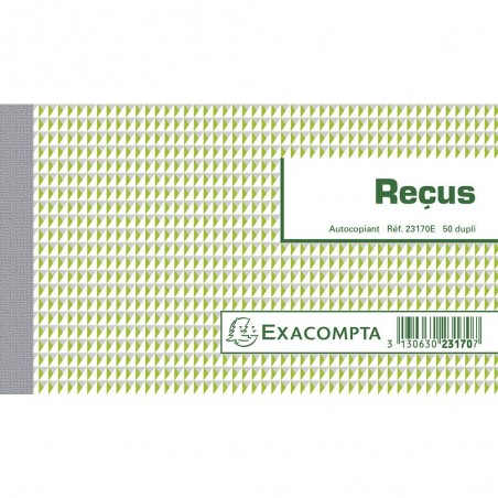 photo-Carnet de reçus - 10,5x18cm - Autocopiant - Dupli - 50 feuilles - Exacompta - 23170E