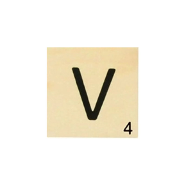 photo - Lettre V - En bois - Décoration - 10x10cm - Ctop