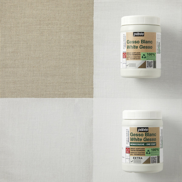 Gesso - Blanc - Apprêt - Monocouche - Toutes techniques - Extra couvrant - Pébéo - 475ml