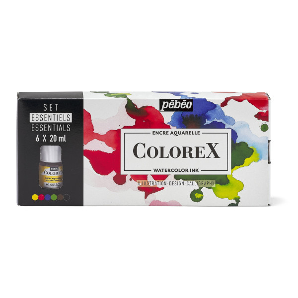 photo-Encre aquarelle - Pébéo - Colorex - 6 couleurs essentielles - 20ml