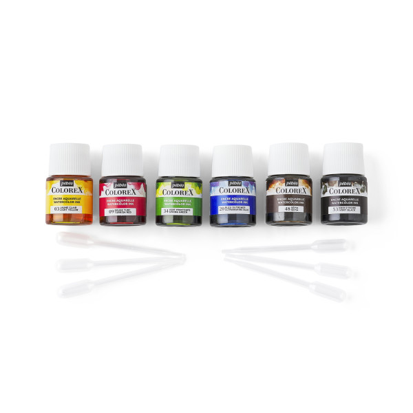 Encre aquarelle - Pébéo - Colorex - 6 couleurs essentielles - 20ml