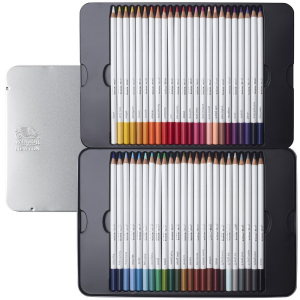 Crayons de couleur - Aquarelle - Winsor et Newton - Studio - Boite métal - 48 couleurs