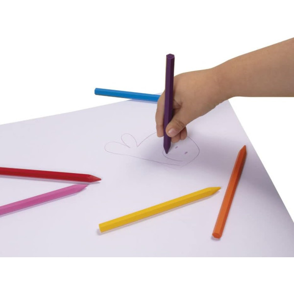 Crayons de couleur - Cire - Résistant - 12 couleurs - Easy grip - Jovi