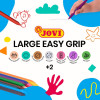 Crayons de couleur - Cire - Résistant - 12 couleurs - Easy grip - Jovi