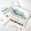 Coffret - Crayons de couleur - Aquarelle - Beaux-arts - Winsor et Newton - Collection - 50 pièces