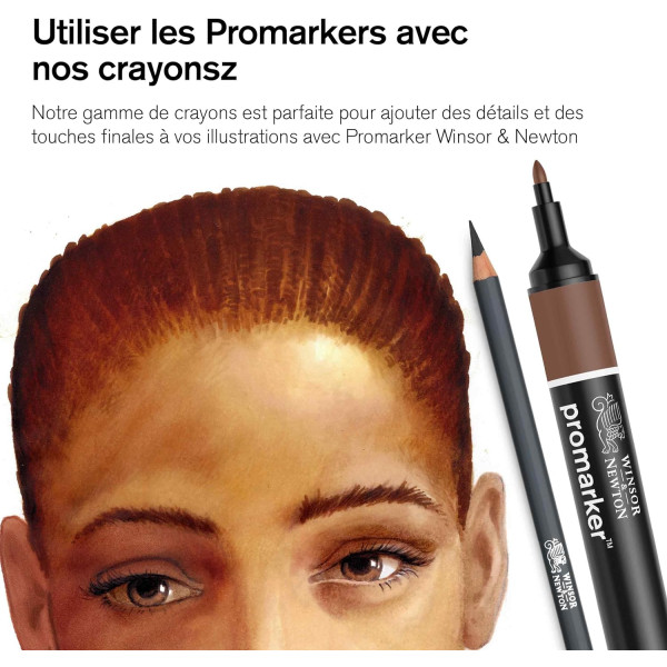 Coffret - Crayons de couleur - Aquarelle - Beaux-arts - Winsor et Newton - Collection - 50 pièces
