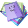 photo-Pochettes - Bouton pression - A4+ - Semi-transparent - 10 couleurs - Rapesco