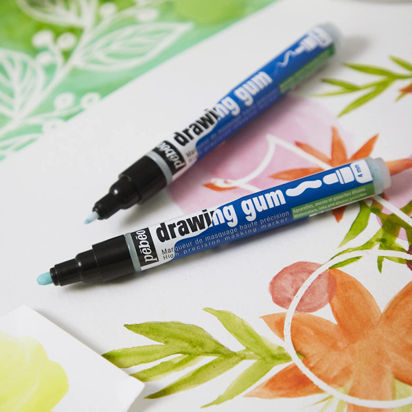 2 marqueurs - Drawing gum - Liquide de masquage - Pointe ronde 4mm - Pébéo