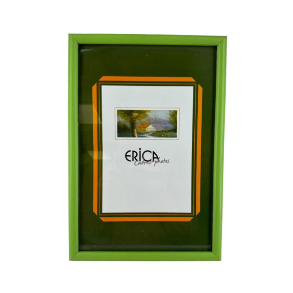 photo-Cadre photo - Pour photo 15x21cm - Bois - Vert - A suspendre ou à poser