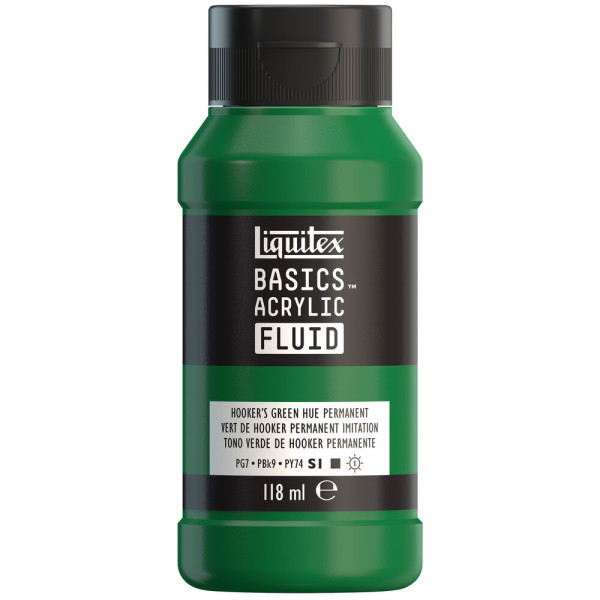 photo-Peinture acrylique - Fluide - Vert de Hooker - 224 - Liquitex - Basics Acrylic - 118ml