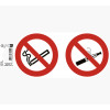 photo-Panneau - Signalétique - Adhésif - Interdit de fumer et vapoter - Rouge - 10 cm