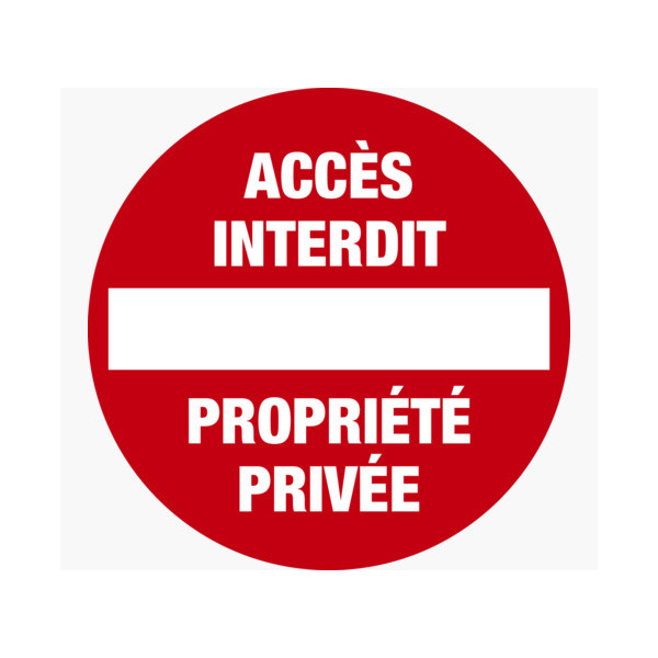 photo-Panneau - Signalétique - Accès interdit - Propriété privée - Rouge - 20 cm