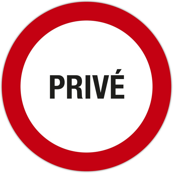 photo-Panneau - Rond - Signalétique - Privée - Rouge - 20 cm - Exacompta