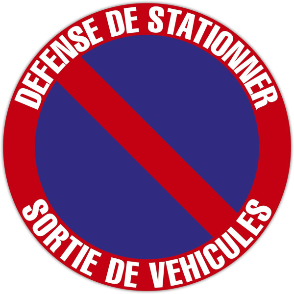 photo-Panneau - Rond - Signalétique - Défense de stationner - Interdit de stationner