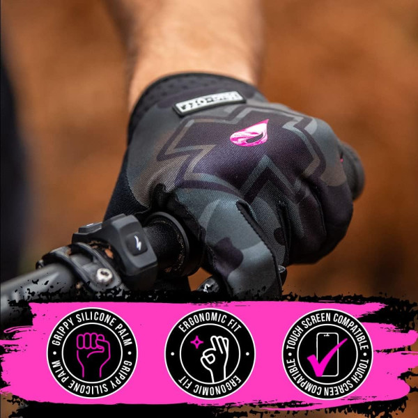 Gants de vélo - VTT - Mixte - Taille M - Confort - Résistant - Muc-Off