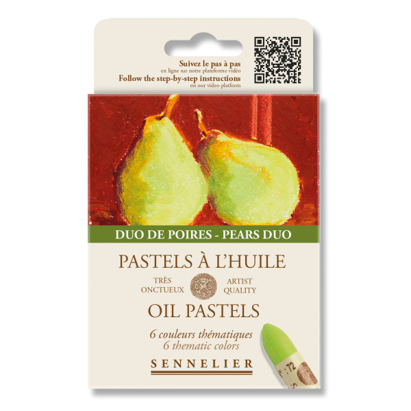 photo-Pastels à l'huile - Sennelier - Très onctueux - 6 couleurs - Duo de poires