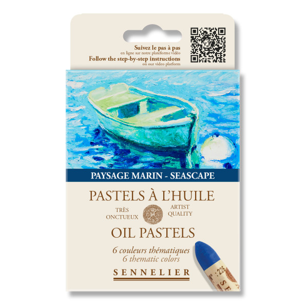 photo-Pastels à l'huile - Sennelier - Très onctueux - 6 couleurs - Paysage marin