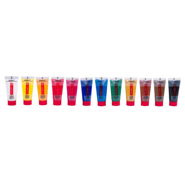 Peinture acrylique - Coffret de 12 tubes de 12 ml - Assortiment - Art Creation
