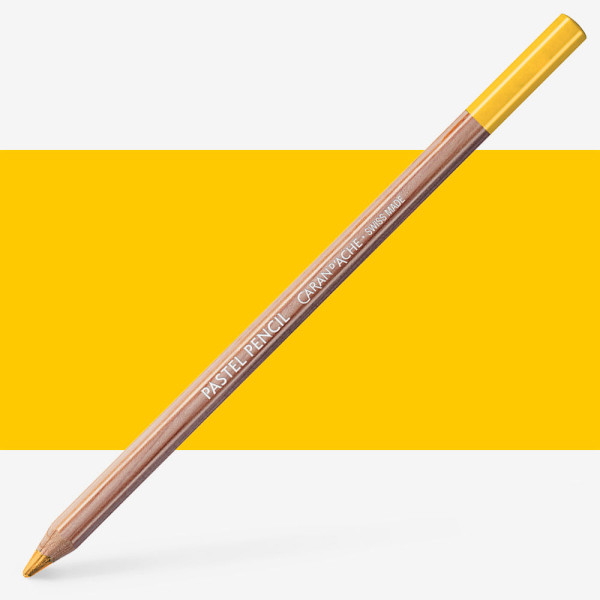 photo-Crayon pastel - Jaune cadmium doré imitation - Caran d'Ache - Pastel pencil