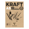 photo - Bloc kraft brun A5 - 50 Feuilles - 120G - Clairefontaine