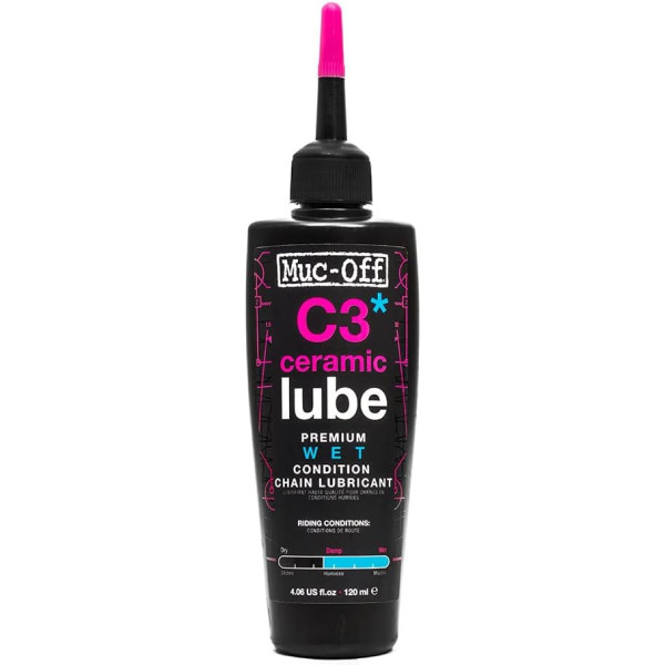 photo-Lubrifiant pour chaînes de vélo - Temps humide - C3 Ceramic Lube - Muc-Off - 120ml