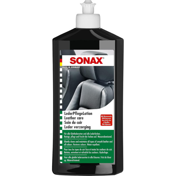 photo-Produit soin du cuir - Cuir lisse - Toutes couleurs - Siège - Voiture - SONAX - 500ml