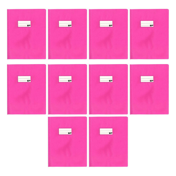 photo-10 protège-cahiers opaque rose en PVC – Format 17x22 cm – Épaisseur 19/100ème – Grain cuir