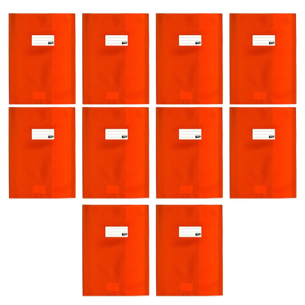 photo-10 protège-cahiers opaque orange en PVC – Format 24x32 cm – Épaisseur 19/100ème – Grain cuir