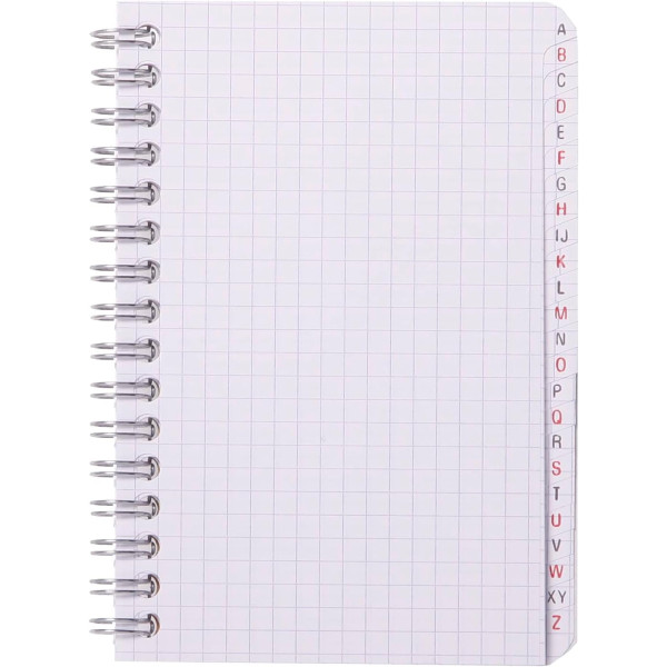 Carnet - Répertoire - A à Z - 14x9 cm - Spirale - Petits carreaux - 180 pages - Clairefontaine