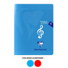 photo-Cahier - Musique - Chant - 17x22 cm - 48 pages - Polypro - Grands carreaux - Portées