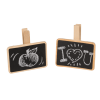 Petite ardoise - Noir - A clipser - Avec pince - Bois - 7x5x3 cm