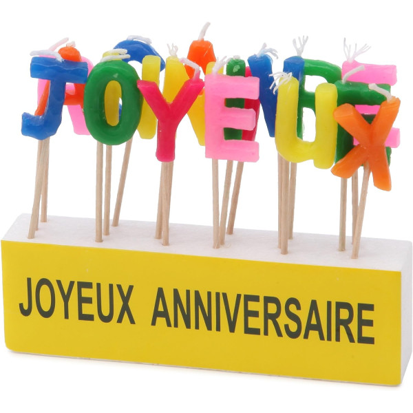 photo-Bougies d'anniversaire - Joyeux anniversaire - Lettres - Pour gâteau