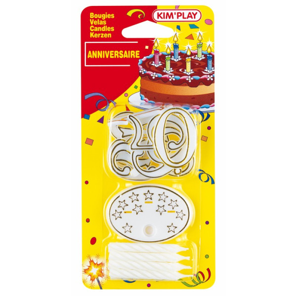 photo-Bougies d'anniversaire - Chiffres en plastique - 8 bougies - Pour gâteau