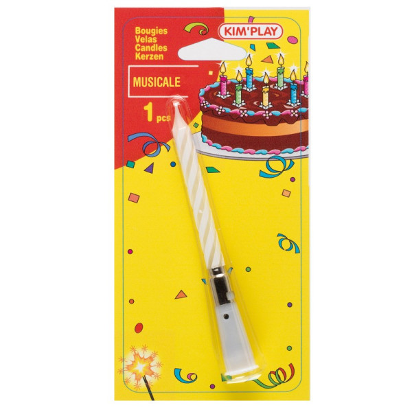 photo-Bougie d'anniversaire - Musicale - 1 pièce - Pour gâteau