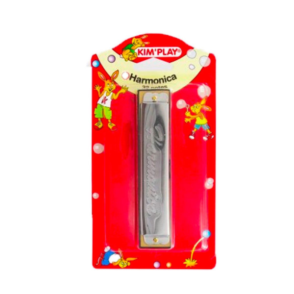 photo-Harmonica - Jeu enfant - Métal - 22 notes - 13 cm - Jeu musical