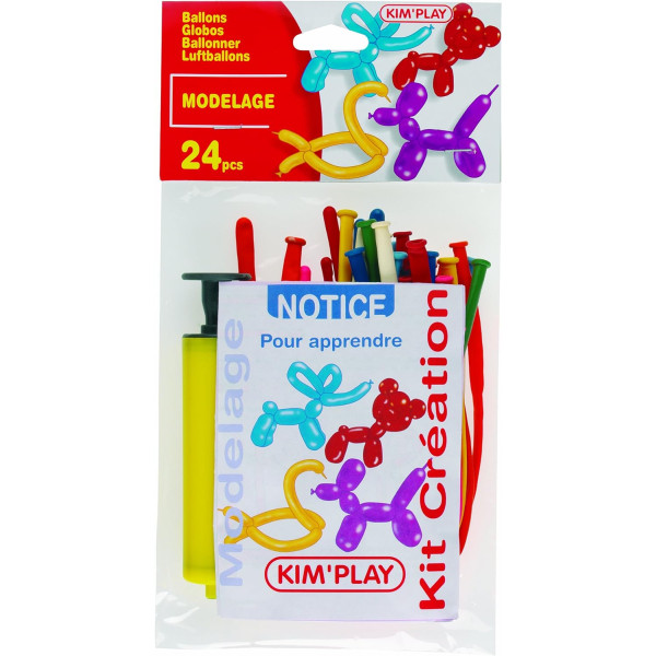 photo-Ballons - A modeler - Faire des animaux en ballons - 24 ballons - 1 pompe - Inclus notice