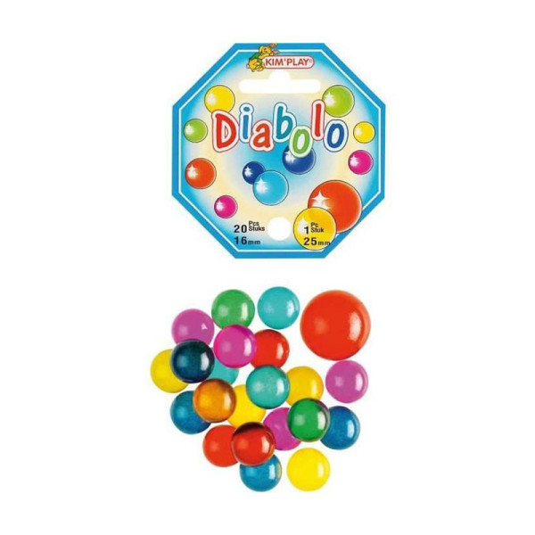 photo-Billes et calot Diabolo - Filet de 21 billes - Jeu - Enfant