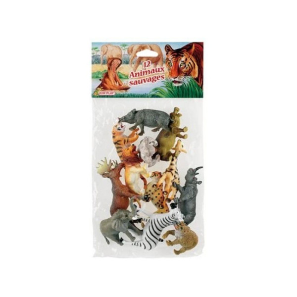 photo-Jeu - Animaux - Sauvage - Zoo - Jungle - 12 figurines - Plastique