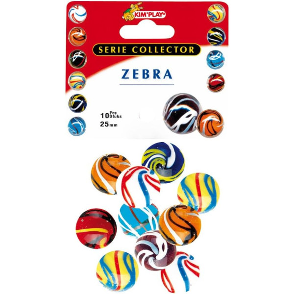 photo-Billes - Filets de 10 calots - 25mm diamètre - Zebra - Jeu - Enfant