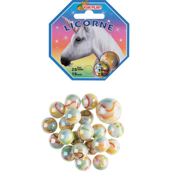 photo-Billes - Filet de 20 billes + 1 calot - Licorne - Jeu - Enfant