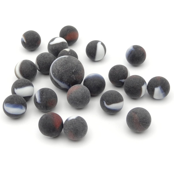 Billes - Filet de 20 billes + 1 calot - Noir - Effet mat - Pirate - Jeu - Enfant