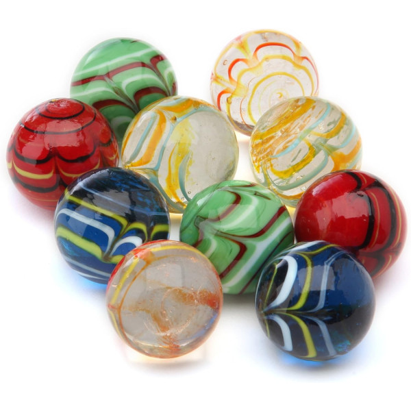photo-Billes - Filet de 10 calots - 25mm - En verre - Jeu - Enfant