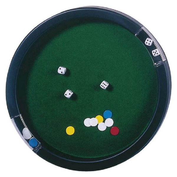 photo-Piste de jeu - Jeu de Yam, 421, jeu de dés - 45cm diamètre - Inclus 5 dés + jetons
